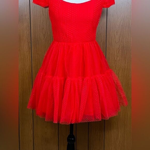 ML Monique Lhuillier Tulle Off The Shoulder Mini Dress size 6 - Picture 11 of 16